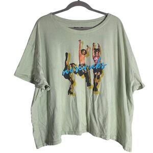 TLC No Scrubs Graphic Tee Womens 4X Plus Green Y2K Vibes Music Shirt Cropped